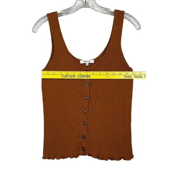 MADEWELL Kingston Button-Front Sweater Tank, Golden Pecan, Size XXS - Picture 6 of 6